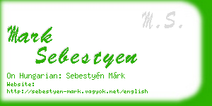 mark sebestyen business card